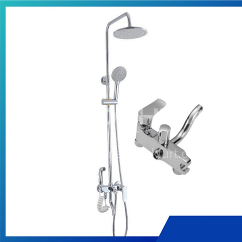Bathroom multi-function multi-level water outlet with spray gun, large top spray shower, 50071
